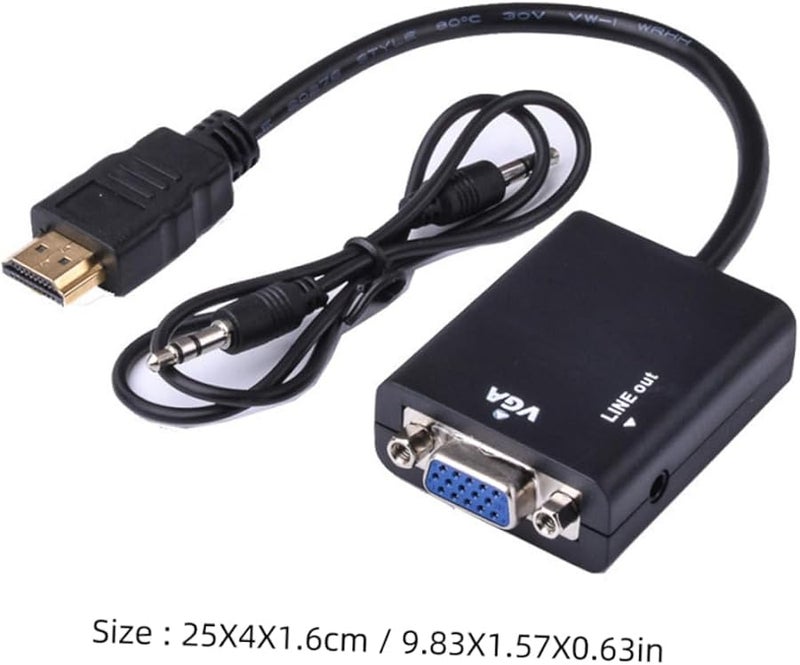 Uonlytech VGA to HDMI Adapter with Audio 3 5mm Jack 1080p Resolution for PC TV Projector - Image 2